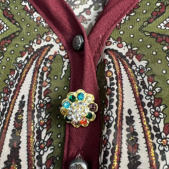 Aratta Silent Journey Duster Dress XL Sheer Brown Multicolor Boho - Picture 5 of 16